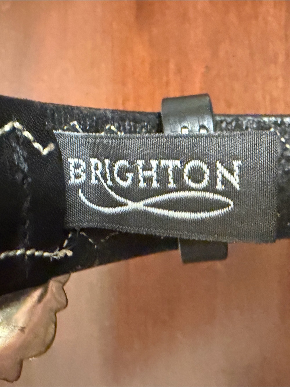 Brighton Black Leather Belt Silver Engraved Filigree Heart Buckle Stitching - Picture 7 of 9